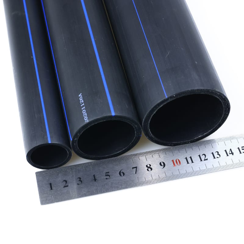 General HDPE Water Pipes (Black with Blue Stripes) Potable Water Supply