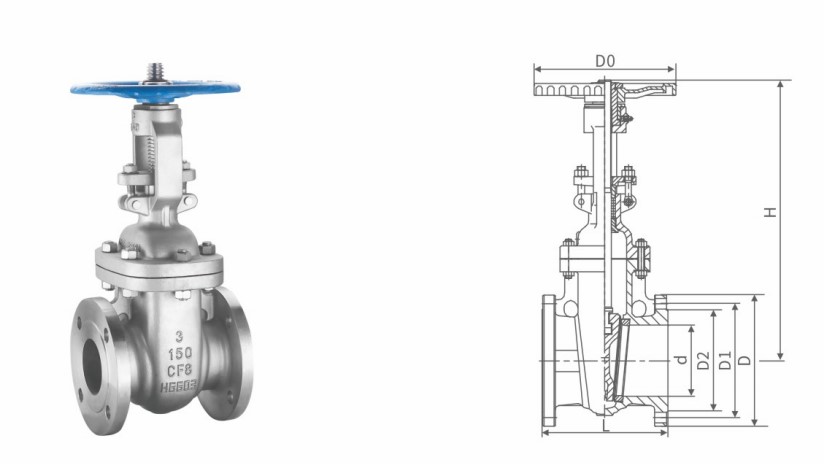 professional stainless steel ss304 standard medium pressure dn200 pipe flanged gate valve